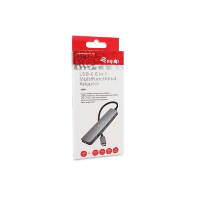 4. USB Equip 133499 6-in-1 Adapter USB 3.2 Gen 2 (3.1 Gen 2) Type-C Gray