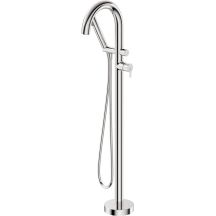 Freestanding bathtub faucet with shower set