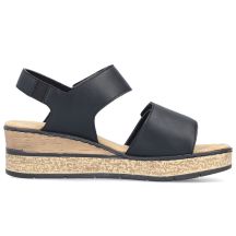 Rieker 63781-00 women's black wedge sandals with Velcro