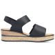 Rieker 63781-00 women's black wedge sandals with Velcro