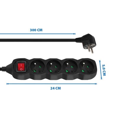 3. ESPERANZA POWER STRIP 4-SOCKET 3M SWITCH BLACK ELK213K