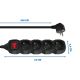 3. ESPERANZA POWER STRIP 4-SOCKET 3M SWITCH BLACK ELK213K