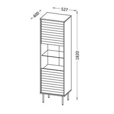 4. CORTINA display cabinet 53x40x182 black/walnut