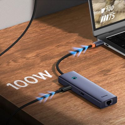12. Baseus UltraJoy Series 5in1 USB-C HDMI 4K 4x USB-A 3.0 USB hub - gray
