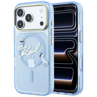 Karl Lagerfeld Script Logo MagSafe Case for iPhone 18 Pro / 17 Pro - Light Blue