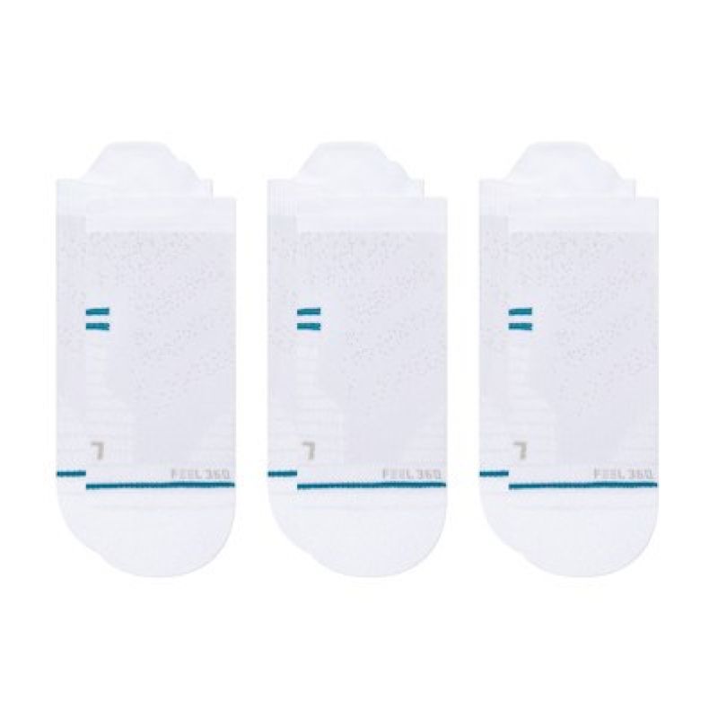 Stance Athletic Tab 3 Pack Running Socks - White Size: M