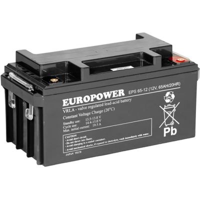 EUROPOWER EPS Series AGM Battery 12V 65Ah (Lifespan 8-12 years)