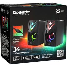DEFENDER PC SPEAKERS J4 2.0 6W LED USB BLACK 65964