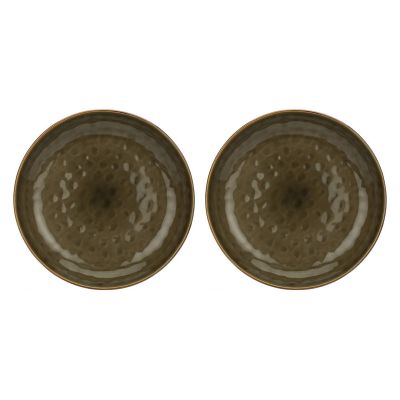 Set of 2 Concerto Grigio Tortora Round Bowls - Gray-Brown, 30 cm