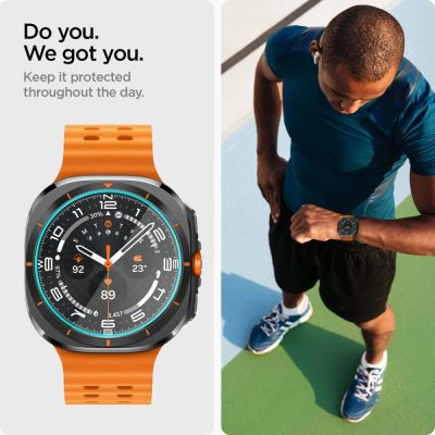 8. Spigen Glas.TR EZ Fit Tempered Glass for Samsung Galaxy Watch Ultra (47mm) - Clear (2-pack)