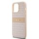 6. DKNY Leather Mono Stripe & Metal Logo case for iPhone 14 Pro - pink