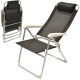 HIGH DELUXE CAMPING CHAIR WITH HEADREST ALUMINUM ANTHRACITE REDCLIFFS