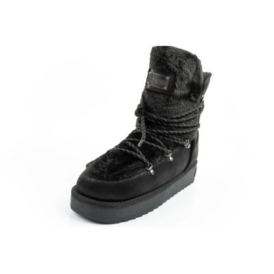 12. D.Franklin women's winter snow boots, fashionable fur lining, black