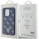 8. Guess 4G Triangle Metal Logo case for iPhone 15 Pro - blue