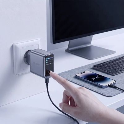 7. Tech-Protect PowerVision NC140W-GaN 4-PORT PD 140W / QC3.0 Wall Charger - Dark Gray