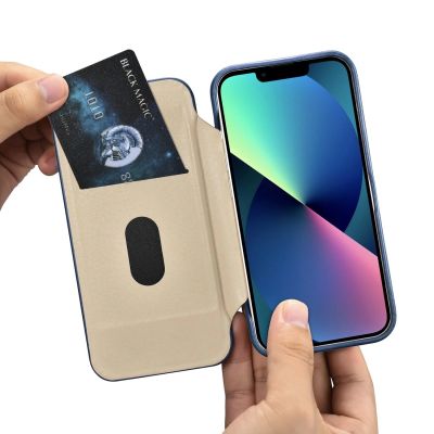 20. iCarer CE Oil Wax Premium Leather Folio Case iPhone 14 Plus magnetic flip case MagSafe blue (AKI14220707-BU)