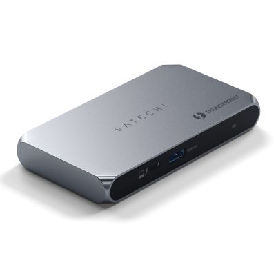 Satechi Thunderbolt 4 Slim Hub Pro - USB-C hub (DC 20V port, USB 3.2 Gen 2 Data Port, 3x Thunderbolt 4 port) (space gray)