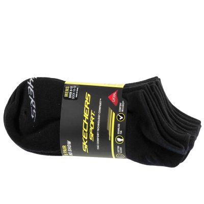Skechers 6pk Men Mn Cotton Nshw Socks S117809-BLK Black 41-46