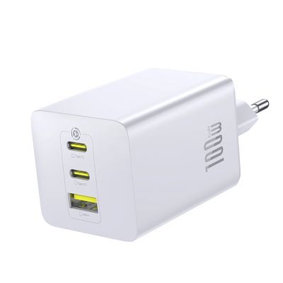 Baseus EnerFill FE11 2 x USB-C / USB-A 100W Wall Charger - White