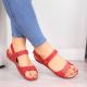 2. Red Velcro leather sandals W Helios 205