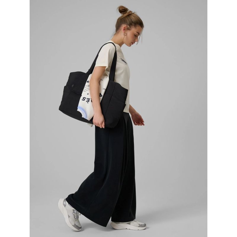 4. Women's loose T-shirt with print 4F 4FRAW25TTSHF3409-12S