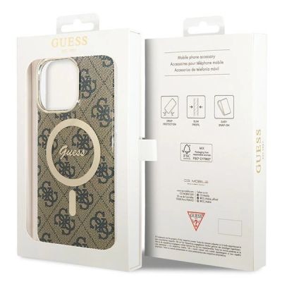 7. Guess IML 4G MagSafe Case for iPhone 15 Pro Max - Brown