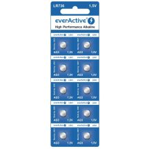EVERACTIVE ALKALINE BATTERIES MINI G3 LR736 LR41, BLISTER OF 10 PCS. EVAG3