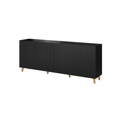 PAFOS chest of drawers 200x40x82 black matt