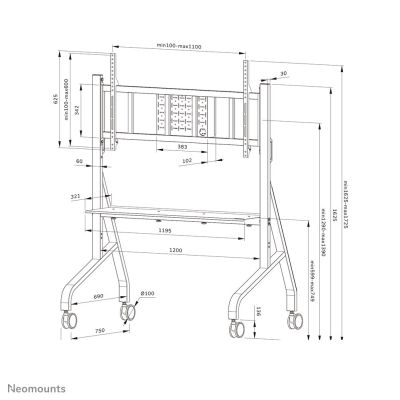 25. Neomounts FL50-575WH1 Multimedia Stand White Multimedia Card/Multimedia Cart