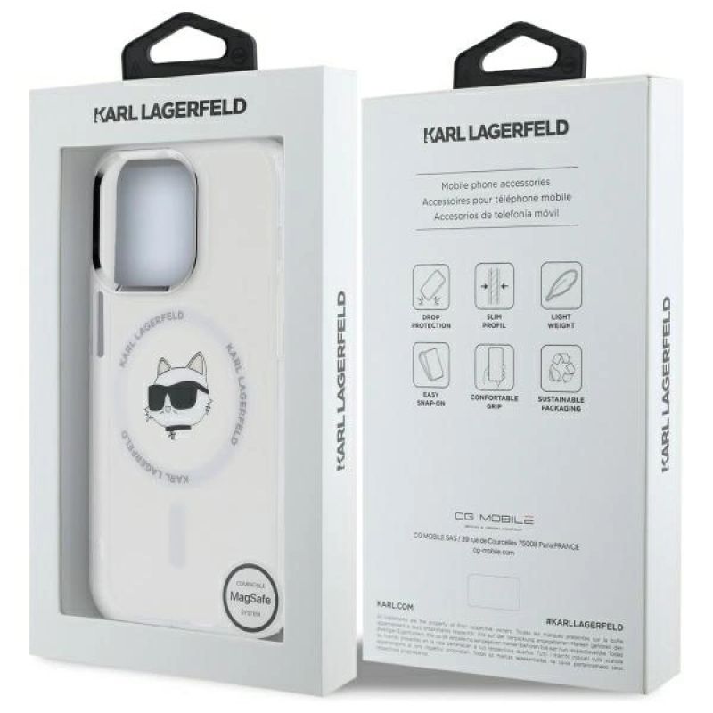 8. Karl Lagerfeld IML Metal Choupette Head MagSafe iPhone 13 Case - White