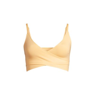 4. CASALL Women's Cross Overlap Sports Top, yellow