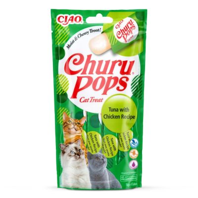 INABA Churu Pops Tuna with Chicken - cat treat - 4x15 g