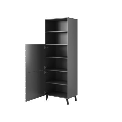 2. ABETO display cabinet 60x40xH176.5 graphite/glossy graphite