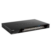 D-Link DGS-1520-28MP/E Network Links Managed L3 Gigabit Ethernet (10/100/1000) PoE Support 1U Black
