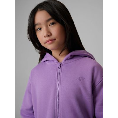 4. Girls' loose sweatshirt with hood 4F 4FJRSS26TSWSF2715-51S