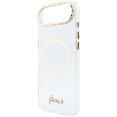 7. Guess IML Script Metal MagSafe Case for iPhone Air - Clear