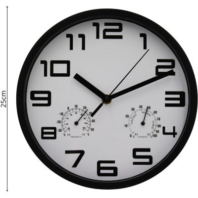 7. WALL CLOCK 25CM WITH THERMOMETER WHITE