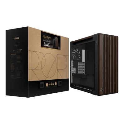 39. ASUS ProArt PA602 Wood Edition Modern Black - Tempered Glass Panel Midi Tower Black, Wood