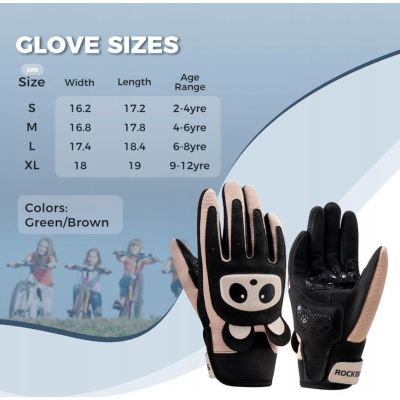 2. ROCKBROS children's sports gloves black-pink L