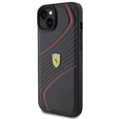 2. Ferrari Twist Metal Logo case for iPhone 15 Plus - black