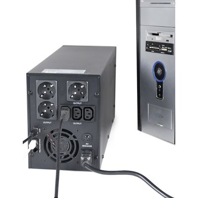 4. ENERGENIE AVR 3000VA LCD UPS, 3 x C13, 3 x Schuko, USB, RJ45