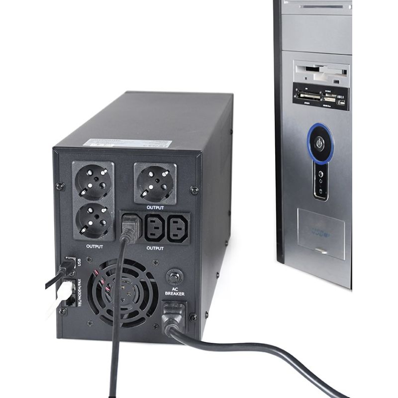 4. ENERGENIE AVR 3000VA LCD UPS, 3 x C13, 3 x Schuko, USB, RJ45