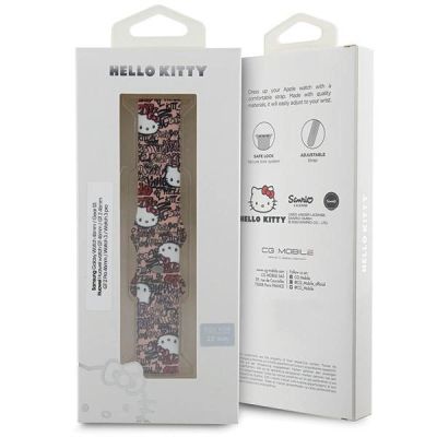 4. Hello Kitty Silicone Tags Graffiti strap universal 22mm - pink