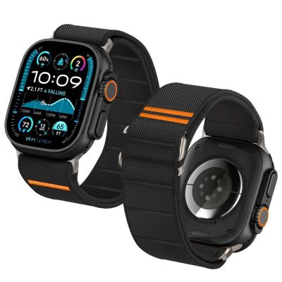 4. Tech-Protect Nylon Slip Strap for Apple Watch 44 / 45 / 46 / 49 mm - Black