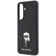 6. Karl Lagerfeld Fixed Glitter Ikonik Logo Metal Pin Case for Samsung Galaxy A57 5G - Black