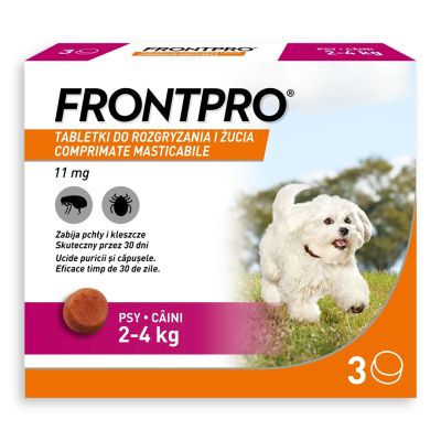 2. FRONTPRO Flea and tick tablets for dogs (2-4 kg) - 3x 11.3 mg