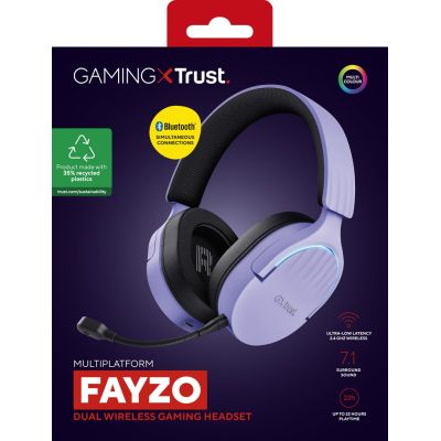 27. Trust GXT 491P FAYZO WIRELESS Purple Gaming Headphones