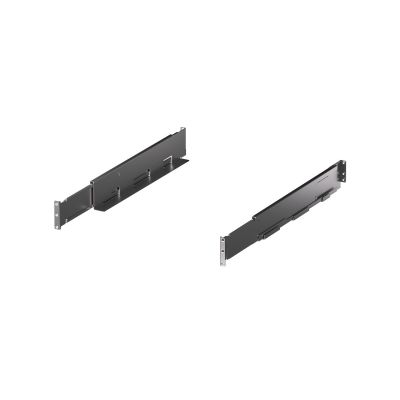 Steel mounting rails for 19" rack cabinets, designed for UPS and EBP. They provide stable mounting, high load capacity, and the ability to slide the device out for service. Compatible with depth-adjustable cabinets. ALANTEC