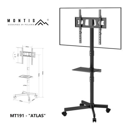 2. MONTIS MOBILE TV MOUNT 23"-60" MT191 ATLAS / BLACK / VESA 400X400