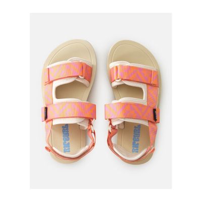 3. RIP CURL Newquay Bloom Open Toe-Girl Beach Flip-Flops Turquoise